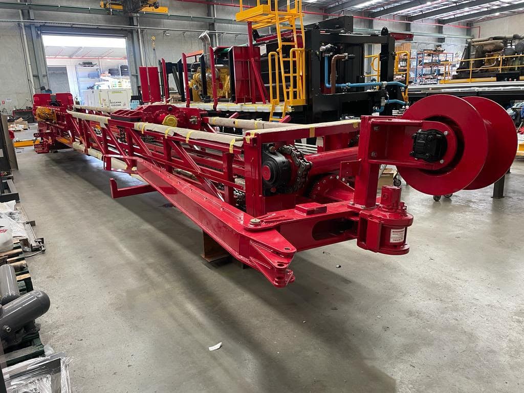 OX-SR72 drill rig mast under fabrication in an Australian workshop